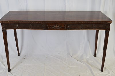 Lot 252 - Large mahogany serpentine front serving table...