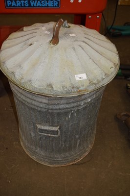 Lot 783 - Aluminium dustbin and lid