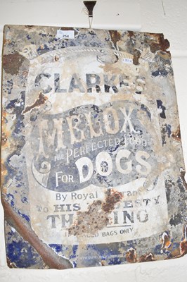 Lot 254 - Tin plate sign for Clarkes Mellox The Perfect...