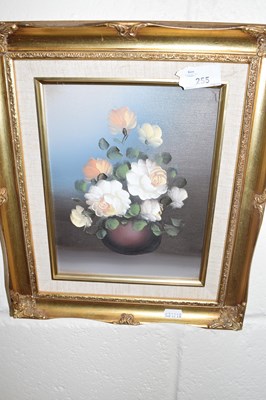 Lot 255 - Floral still life, oil on canvas in modern...