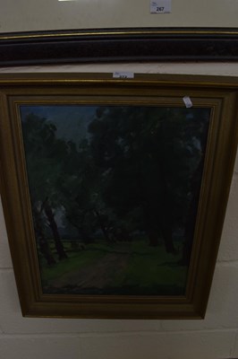 Lot 272 - Woodland path, oil on board, unsigned, framed