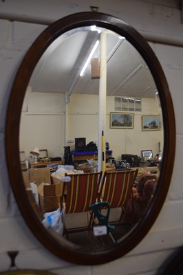 Lot 888 - Edwardian oval bevelled wall mirror in...