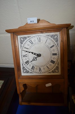 Lot 913 - Modern pine cased wall clock