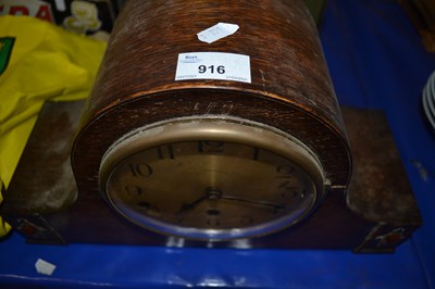 Lot 916 - Oak cased mantel clock