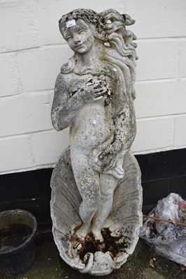 Lot 394 - Large concrete statue of a nude lady emerging...