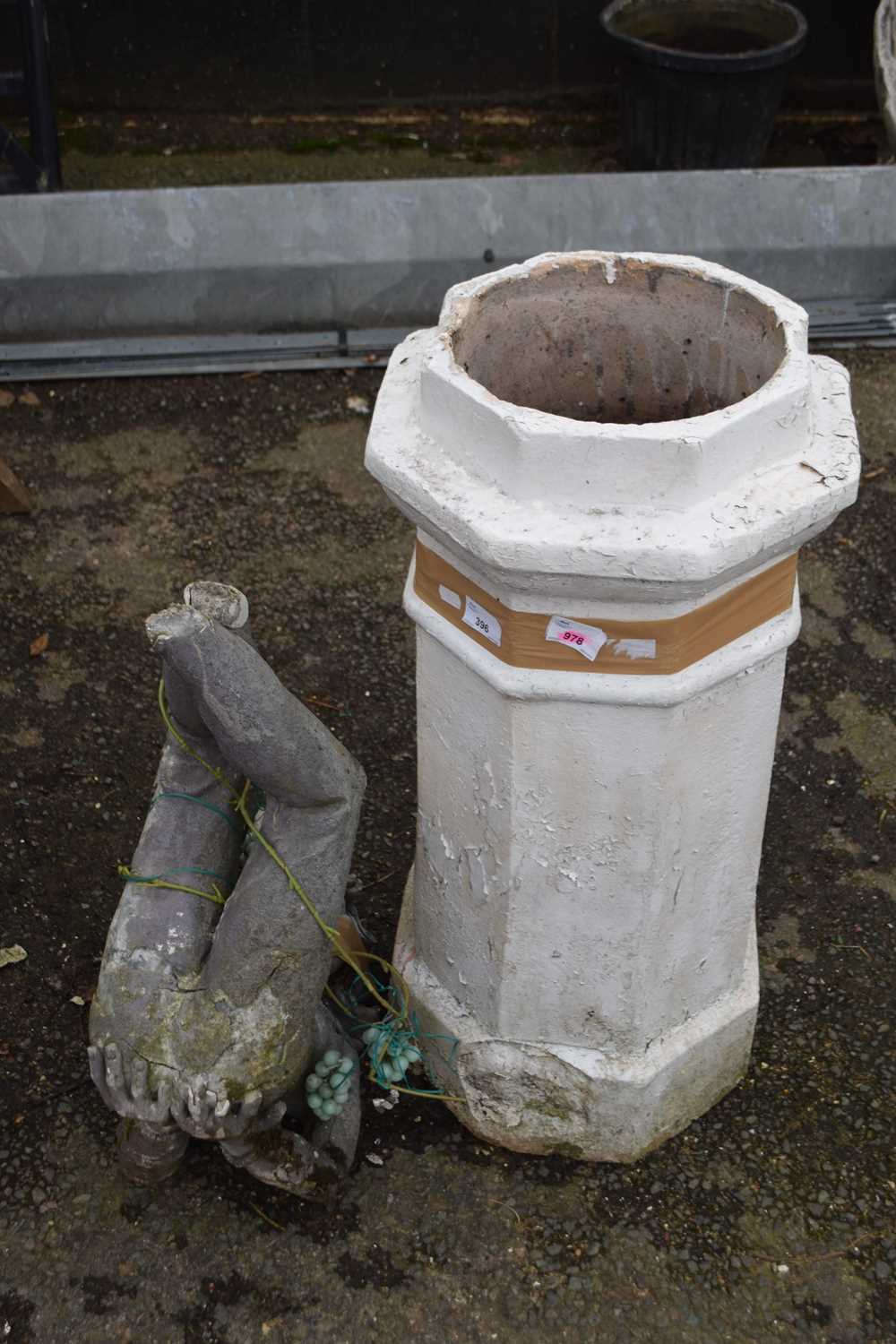 Lot 396 - Chimney pot and a pixie ornament