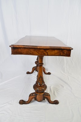 Lot 274 - Victorian burr walnut veneered centre table,...