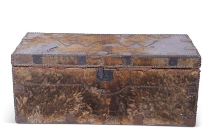 Lot 275 - 19th century pony skin mounted trunk of...