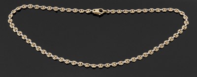 Lot 415 - An 18ct bi-colour gold necklace, the fancy...