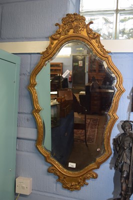 Lot 286 - 20th century gilt wood framed mirror of arched...