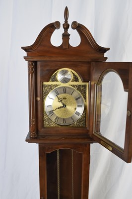 Lot 291 - Reproduction grandmother clock in mahogany...