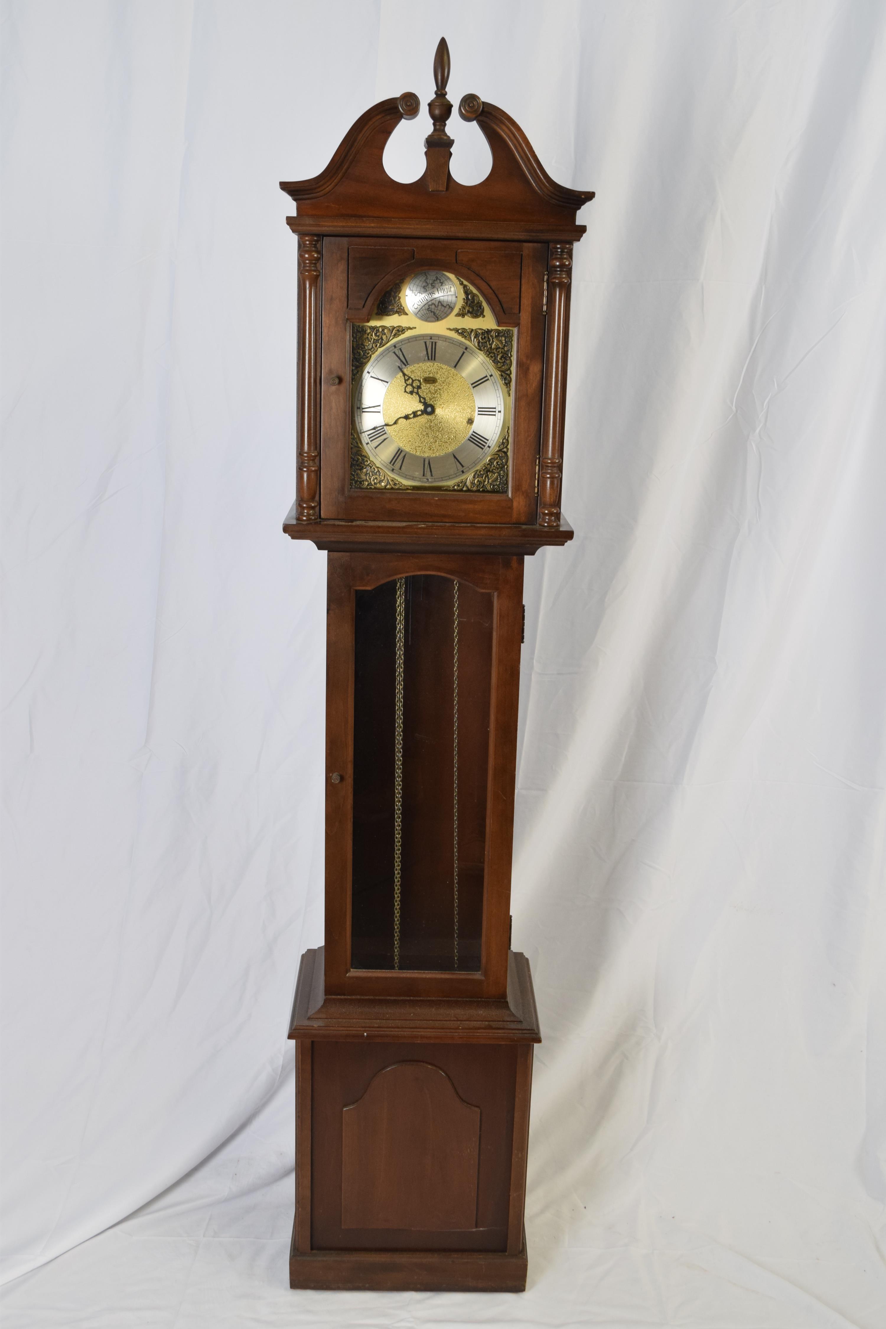 Lot 291 Reproduction grandmother clock in mahogany