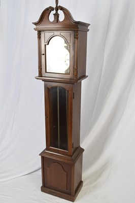 Lot 291 - Reproduction grandmother clock in mahogany...