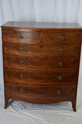 Lot 296 - Early Victorian mahogany bow front chest of...