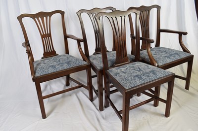 Lot 309 - Set of 12 late Georgian style mahogany dining...