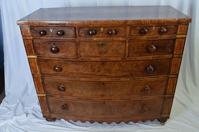 Lot 358 - Victorian mahogany bow front chest with six...