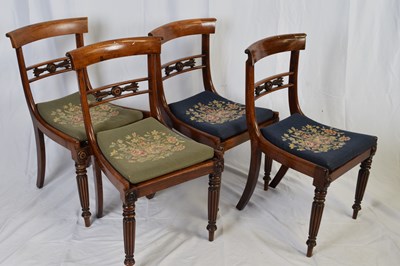 Lot 341 - Set of 19th century bar back dining chairs,...