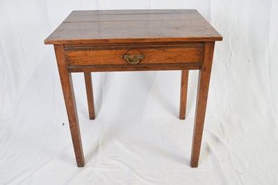 Lot 343 - Small late Georgian oak single drawer side...