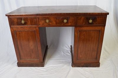 Lot 344 - 19th century mahogany twin pedestal desk or...