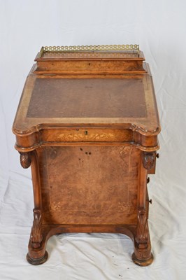 Lot 347 - Victorian walnut veneered Davenport desk of...