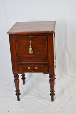 Lot 349 - 19th century mahogany pot cupboard with drop...