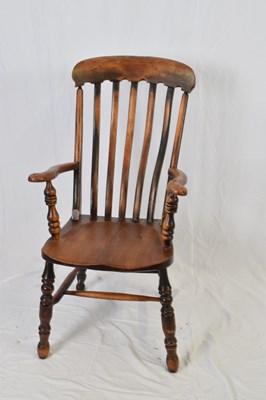 Lot 351 - Victorian ash and elm Windsor chair with...