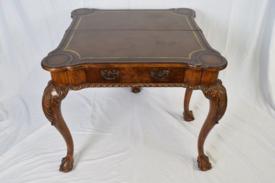 Lot 354 - High quality reproduction walnut games table...