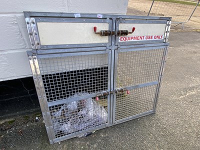 Lot 399 - Pair of mesh doors marked 'Equipment Use Only'