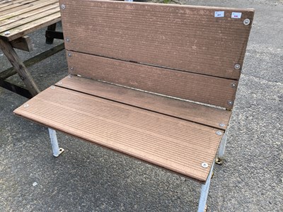 Lot 401 - Metal framed and composite garden bench