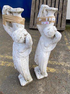 Lot 407 - Pair of concrete garden statues