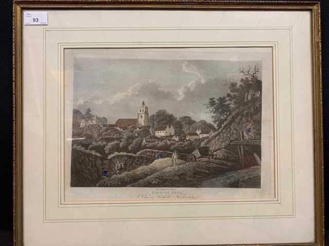 Lot 93 - Aquatint, view of Hatfield, Hertfordshire, by...