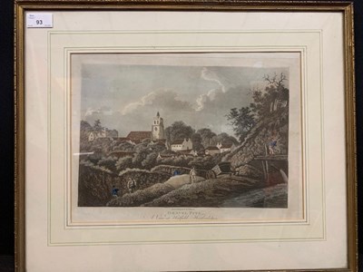 Lot 93 - Aquatint, view of Hatfield, Hertfordshire, by...