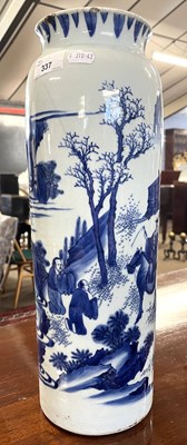 Lot 337 - A large Chinese porcelain cylindrical vase...