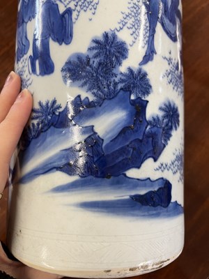 Lot 337 - A large Chinese porcelain cylindrical vase...