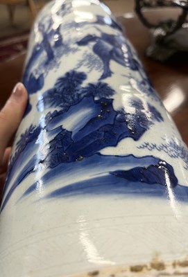 Lot 337 - A large Chinese porcelain cylindrical vase...