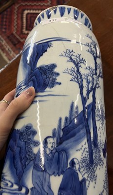 Lot 337 - A large Chinese porcelain cylindrical vase...