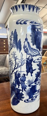 Lot 337 - A large Chinese porcelain cylindrical vase...