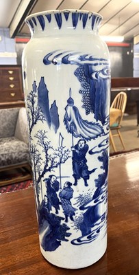 Lot 337 - A large Chinese porcelain cylindrical vase...