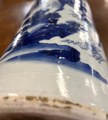 Lot 337 - A large Chinese porcelain cylindrical vase...