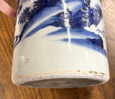 Lot 337 - A large Chinese porcelain cylindrical vase...