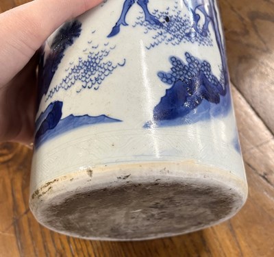 Lot 337 - A large Chinese porcelain cylindrical vase...