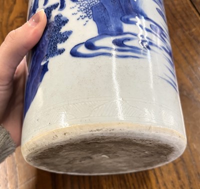 Lot 337 - A large Chinese porcelain cylindrical vase...