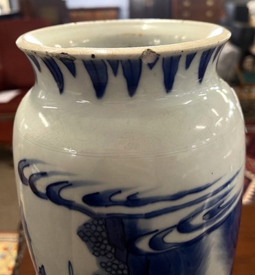 Lot 337 - A large Chinese porcelain cylindrical vase...