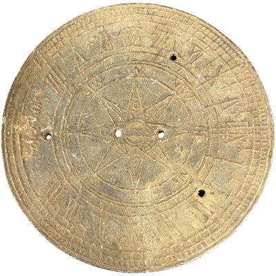 Lot 362 - A circular metal sun dial plate, 16cm diameter