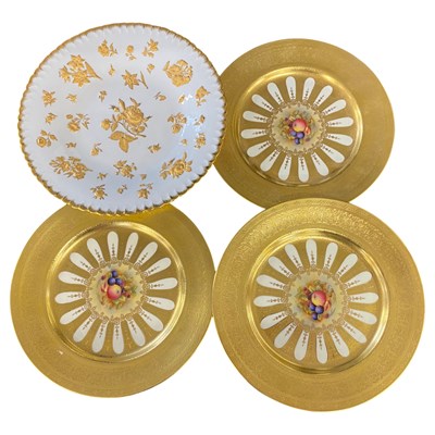 Lot 363 - Three Aynsley Orchard Gold plates, the centres...