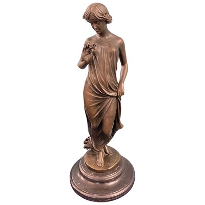 Lot 392 - A bronzed metal figurine of an Art Nouveau...