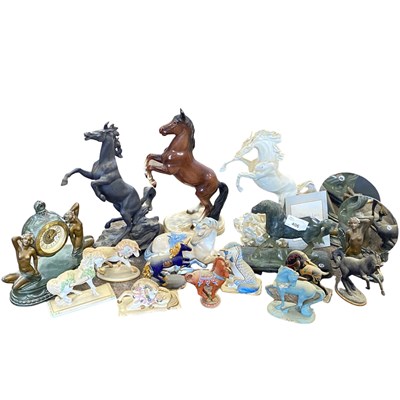 Lot 406 - A quantity of horse sculptures, mainly...