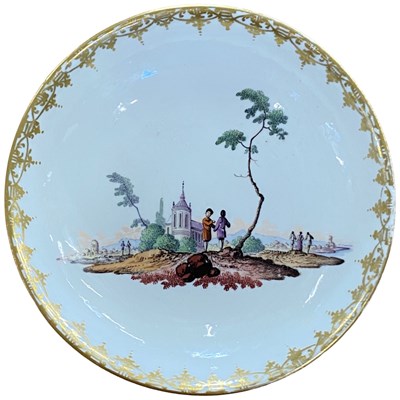 Lot 381 - 18th Century Furstenburg porcelain saucer...