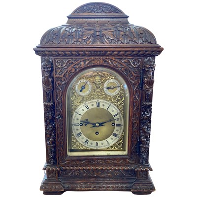 Lot 515 - Late 19th Century bracket clock with brass...