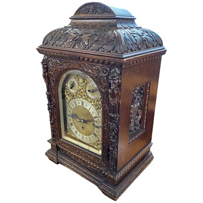 Lot 515 - Late 19th Century bracket clock with brass...